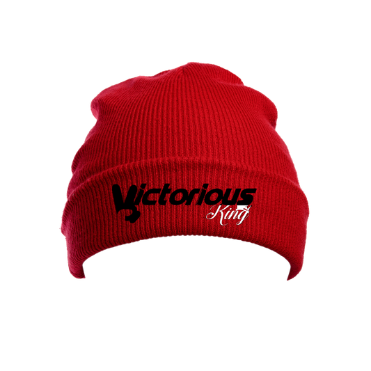 Victorious King Red/Black/White Beanie