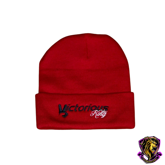 Victorious King Red/Black/White Beanie